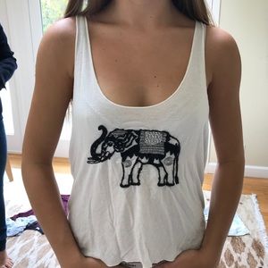 Brandy Embroidered Elephant Tank
